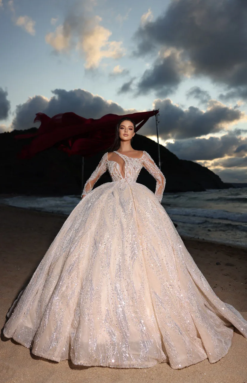 2024 İŞLEMELİ PRENSES GELİNLİK