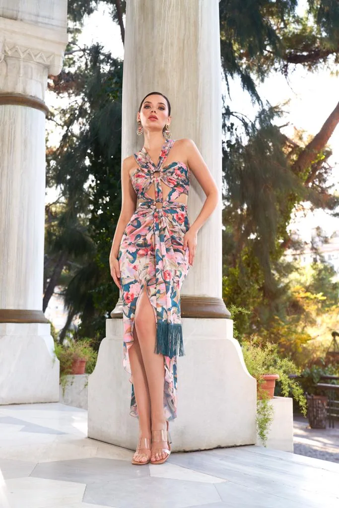 ÇİÇEK DESENLİ ABİYE